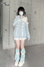 画像11: 【PuppetBombs】Q14オープンショルダーレースアップパーカー (11)