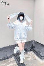 画像12: 【PuppetBombs】Q14オープンショルダーレースアップパーカー (12)