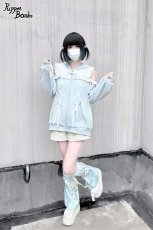 画像13: 【PuppetBombs】Q14オープンショルダーレースアップパーカー (13)