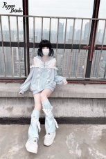 画像18: 【PuppetBombs】Q14オープンショルダーレースアップパーカー (18)