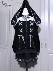 画像7: 【PuppetBombs】Q14オープンショルダーレースアップパーカー (7)