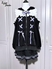 画像5: 【PuppetBombs】Q14オープンショルダーレースアップパーカー (5)