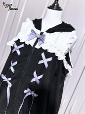 画像6: 【PuppetBombs】Q14オープンショルダーレースアップパーカー (6)