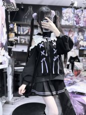 画像23: 【PuppetBombs】Q14オープンショルダーレースアップパーカー (23)