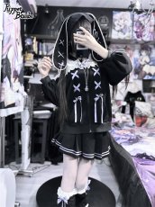 画像22: 【PuppetBombs】Q14オープンショルダーレースアップパーカー (22)