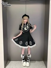 画像7: 【PuppetBombs】Q142 十字架刺繍入りパフ袖ワンピース【30%OFF】 (7)