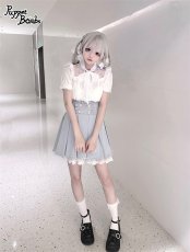 画像12: 【Puppet Bombs】Q154ビジューフリルボックスプリーツスカート【30%OFF】 (12)