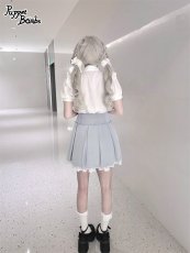 画像13: 【Puppet Bombs】Q154ビジューフリルボックスプリーツスカート【30%OFF】 (13)