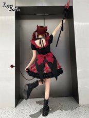 画像13: 【Puppet Bombs】Q157小悪魔チェックハートワンピース【30％OFF】 (13)