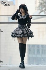 画像12: 【Last one】【Puppet Bombs】Q158 チェック切り替えセーラーベルトデザインワンピース【30％OFF】 (12)