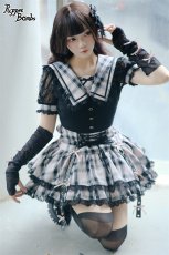 画像9: 【Last one】【Puppet Bombs】Q158 チェック切り替えセーラーベルトデザインワンピース【30％OFF】 (9)