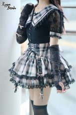 画像6: 【Last one】【Puppet Bombs】Q158 チェック切り替えセーラーベルトデザインワンピース【30％OFF】 (6)