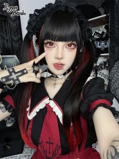 画像6: 【Puppet Bombs】Q161 十字架レースフレアサス付きスカート【30％OFF】 (6)