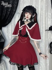 画像9: 【Puppet Bombs】Q161 十字架レースフレアサス付きスカート【30％OFF】 (9)