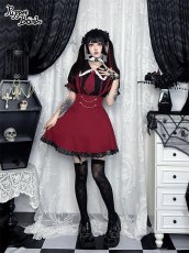 画像12: 【Puppet Bombs】Q161 十字架レースフレアサス付きスカート【30％OFF】 (12)