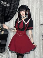 画像8: 【Puppet Bombs】Q161 十字架レースフレアサス付きスカート【30％OFF】 (8)