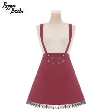 画像1: 【Puppet Bombs】Q161 十字架レースフレアサス付きスカート【30％OFF】 (1)