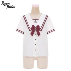 画像1: 【Puppet Bombs】Q164 学生風PBブラウス【30％OFF】 (1)