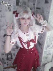 画像11: 【Puppet Bombs】Q165 ビジューボタンレースアップサス付きスカート【30％OFF】 (11)