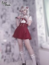 画像14: 【Puppet Bombs】Q165 ビジューボタンレースアップサス付きスカート【30％OFF】 (14)