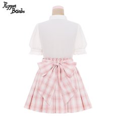 画像3: 【Puppet Bombs】Q171 ロゴ刺繍ボウタイブラウス【30％OFF】 (3)