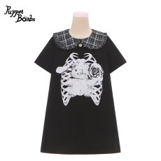 画像1: 【送料無料】Q173 肋骨うさぎレイヤード風ワンピース《予約受付》 (1)