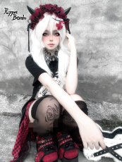 画像6: 【Puppet Bombs】QS72 スタッズクロスチャームチョーカー (6)