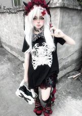 画像10: 【Puppet Bombs】QS72 スタッズクロスチャームチョーカー (10)