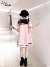 画像12: 【Puppet Bombs】Q178 ハートポケットセーラーワンピース【30％OFF】 (12)