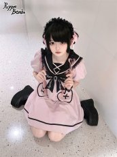 画像8: 【Puppet Bombs】Q178 ハートポケットセーラーワンピース【30％OFF】 (8)