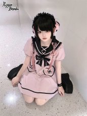 画像7: 【Puppet Bombs】Q178 ハートポケットセーラーワンピース【30％OFF】 (7)