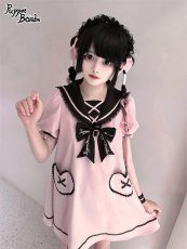 画像10: 【Puppet Bombs】Q178 ハートポケットセーラーワンピース【30％OFF】 (10)
