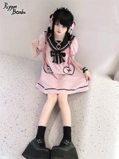 画像11: 【Puppet Bombs】Q178 ハートポケットセーラーワンピース【30％OFF】 (11)