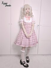 画像9: 【PuppetBombs】Q192 チェック切り替えパフ袖ワンピース【30%OFF】【期間限定】 (9)