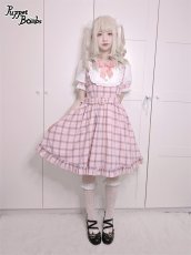 画像5: 【PuppetBombs】Q192 チェック切り替えパフ袖ワンピース【30%OFF】【期間限定】 (5)