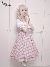 画像6: 【PuppetBombs】Q192 チェック切り替えパフ袖ワンピース【30%OFF】【期間限定】 (6)