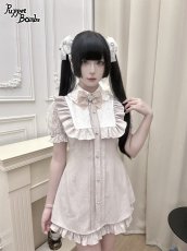 画像6: 【PuppetBombs】Q197 ヨーク切り替えレースパフ袖セットアップ【30％OFF】 (6)