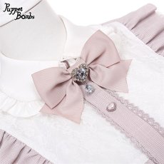 画像3: 【PuppetBombs】Q197 ヨーク切り替えレースパフ袖セットアップ【30％OFF】 (3)