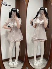 画像12: 【PuppetBombs】Q197 ヨーク切り替えレースパフ袖セットアップ【30％OFF】 (12)