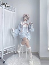 画像18: 【Puppet Bombs】Q20 はしごレースフレア袖猫耳パーカー (18)