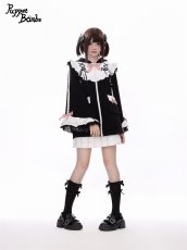 画像37: 【Puppet Bombs】Q20 はしごレースフレア袖猫耳パーカー (37)