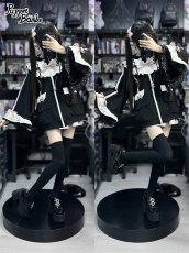 画像23: 【Puppet Bombs】Q20 はしごレースフレア袖猫耳パーカー (23)