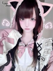 画像36: 【Puppet Bombs】Q20 はしごレースフレア袖猫耳パーカー (36)