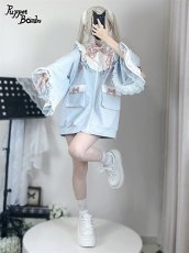 画像31: 【Puppet Bombs】Q20 はしごレースフレア袖猫耳パーカー (31)