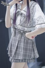 画像16: 【Puppet Bombs】Q200レースケープ付き探偵チェックセットアップ【30％OFF】 (16)