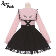 画像7: 【Puppet Bombs】Q2 ハートパールモチーフサス付きスカート (7)