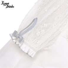 画像5: 【PuppetBombs】Q207 デコルテレーシーパフ袖チャイナトップス (5)