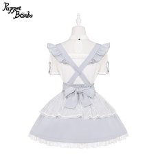 画像3: 【PuppetBombs】Q207 デコルテレーシーパフ袖チャイナトップス (3)