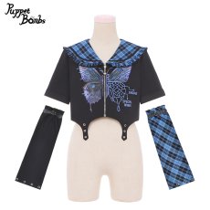 画像1: 【PuppetBombs】Q211 サイバーバタフライセーラートップス【30%OFF】 (1)