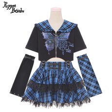 画像2: 【PuppetBombs】Q211 サイバーバタフライセーラートップス【30%OFF】 (2)